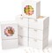 4-Inch Small Cookie Boxes with Window – 25 White Bakery Treat Boxes for Cookies, Macarons, Donuts, Cake Slices, Chocolate, and Small Desserts, Includes Gold “Thank You” Stickers, (White) 4x4x2.5 Inches